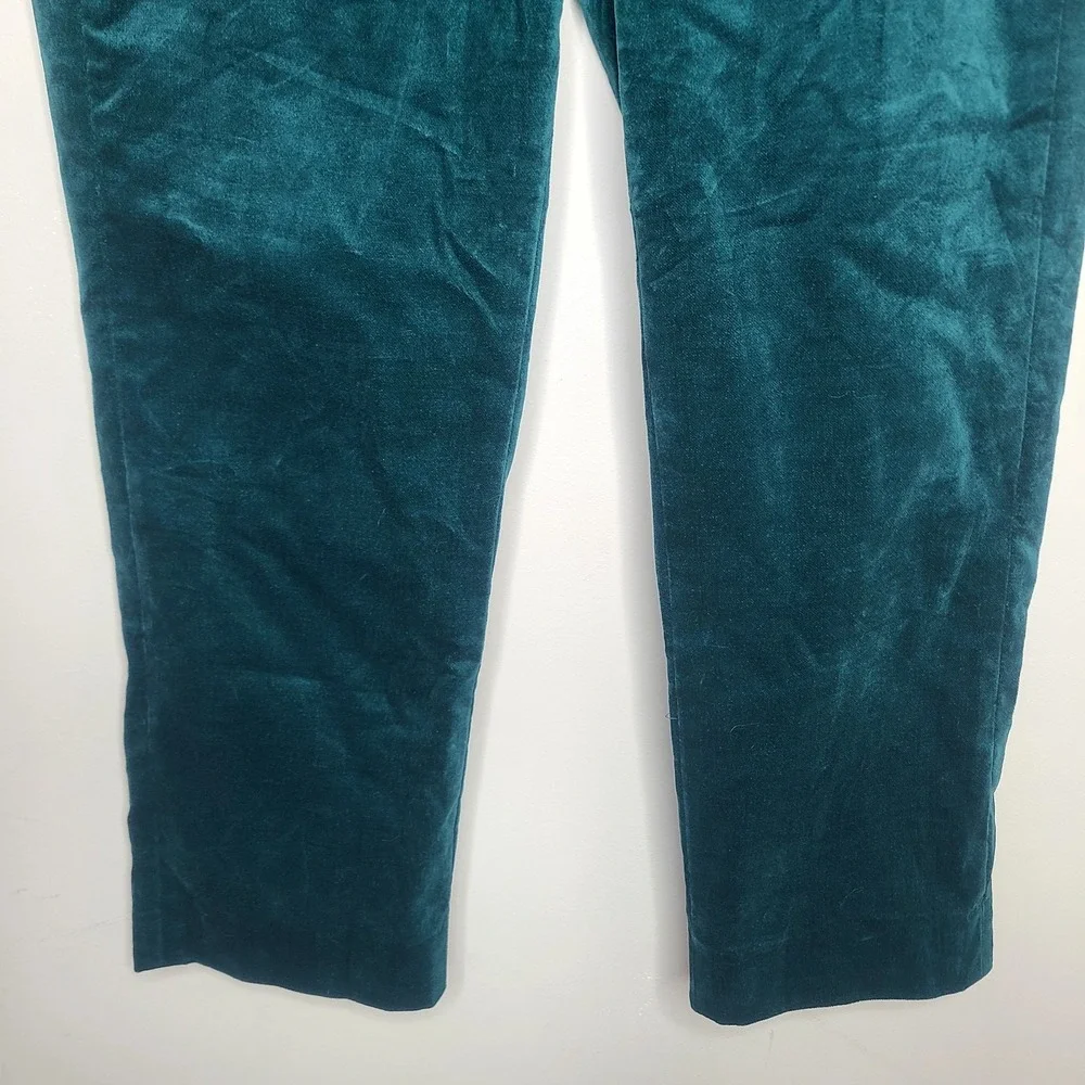 J.Crew Pants Womens 6P Green Velvet Kallie Flat Front Dress Party Fall Pockets